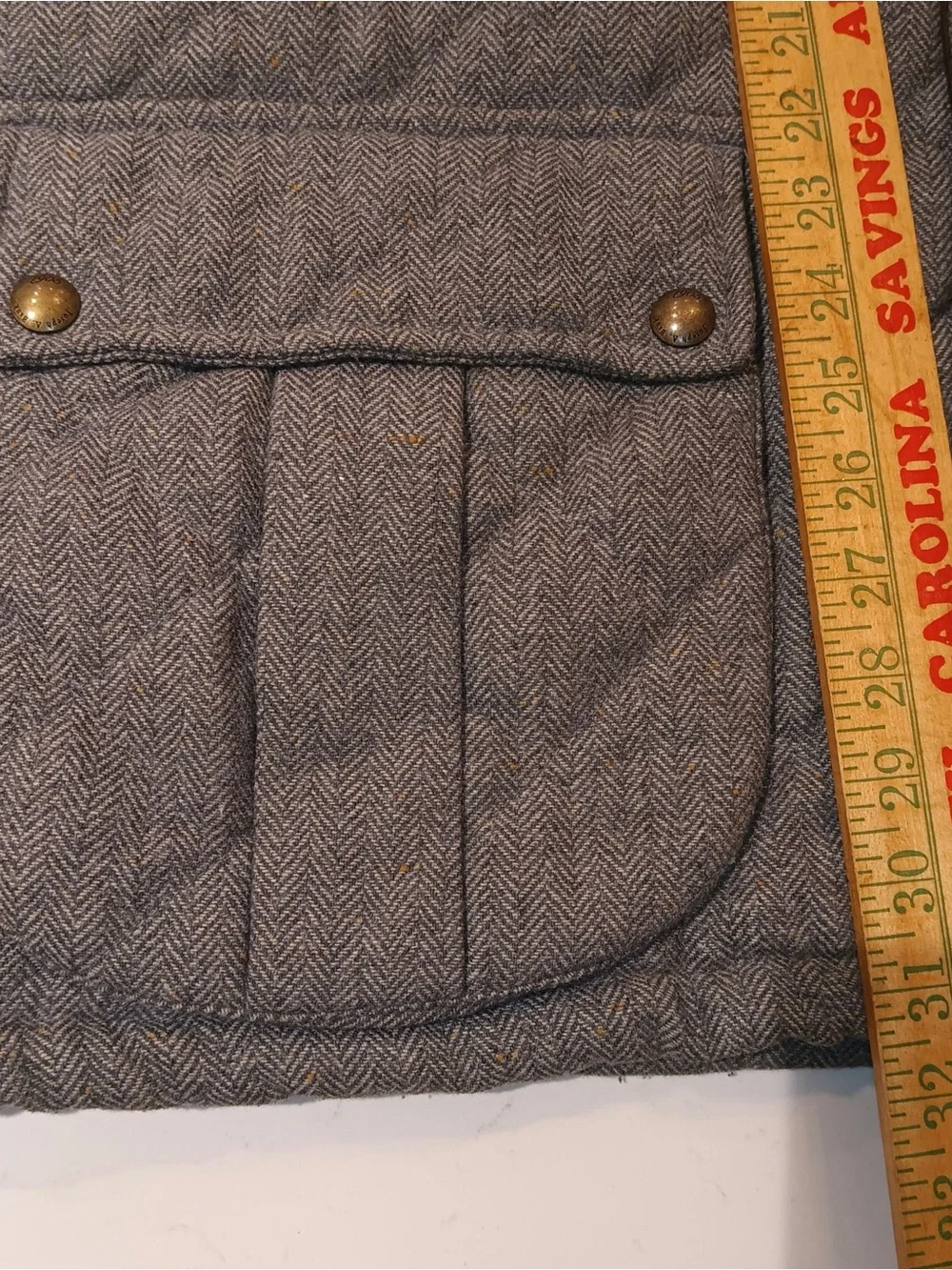 Men's Quilted Grey Brown Barn Field Jacket with Corduroy Collar